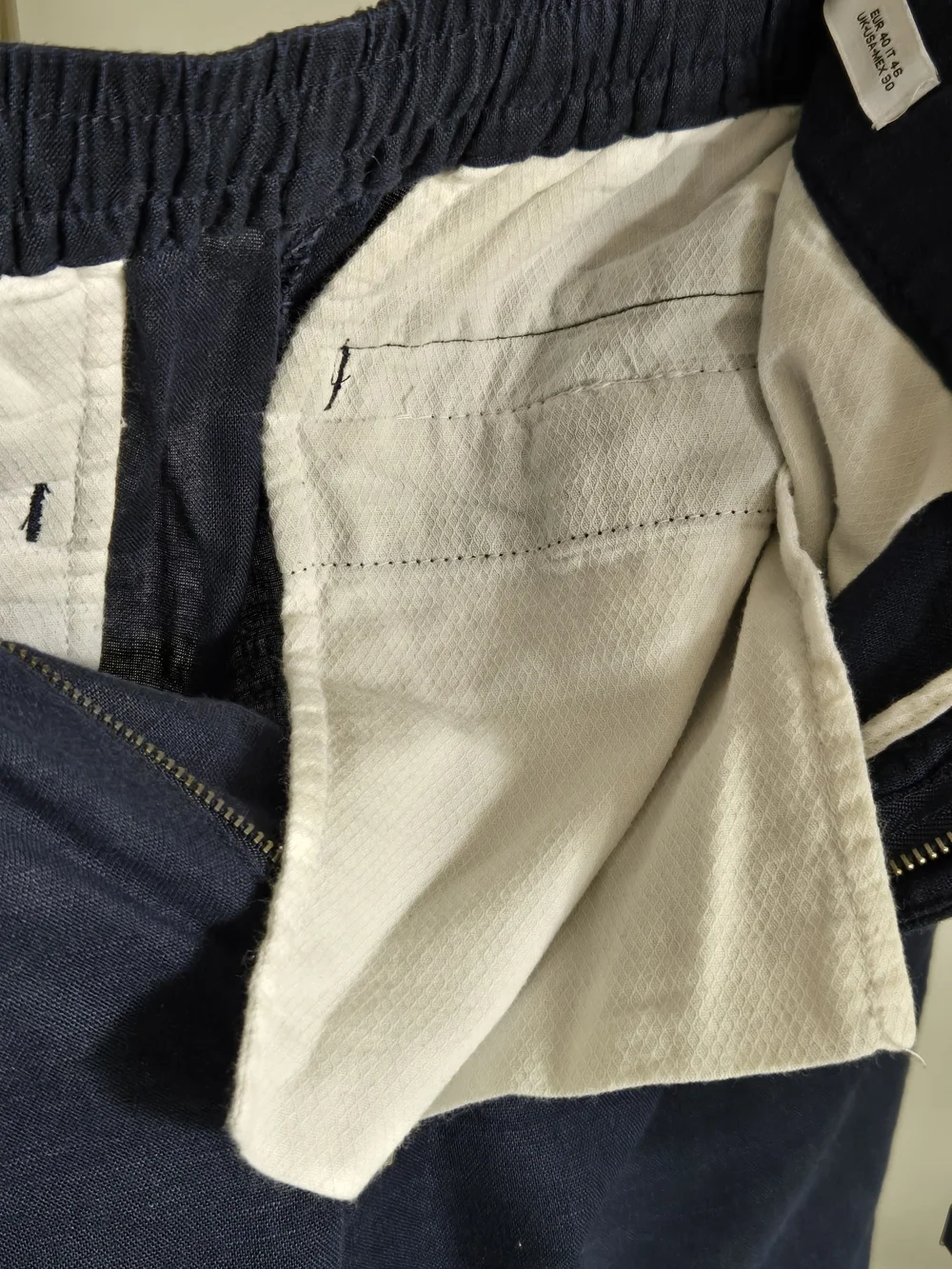 Mango Navy Drawstring Cropped Pants